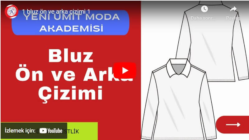 Bluz Ön Arka Çizim Çalışması