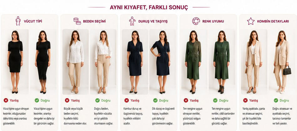 Aynı Kıyafet Neden İki Kişide Farklı Durur? aynı kıyafetler farklı sonuclar